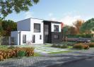 Version enduit - Facade avant maison individuelle a etage R+1 - FAMILY HOME 146 - Groupe BDL