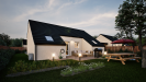 Facade arriere maison individuelle de plain pied évolutive FLEX HOME 3 Groupe BDL