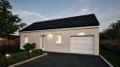 Facade avant ambiance nuit maison individuelle de plain pied évolutive FLEX HOME 3 Groupe BDL