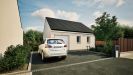 Facade avant maison individuelle de plain pied évolutive FLEX HOME 6 (PMR 1 chambre + garage) Groupe BDL