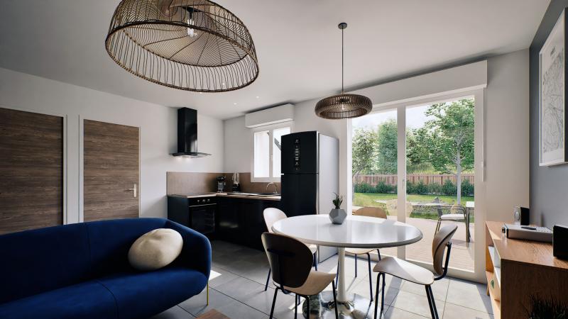 Vue interieure cuisine  maison individuelle de plain pied évolutive FLEX HOME 4 (PMR 2 chambres) Groupe BDL