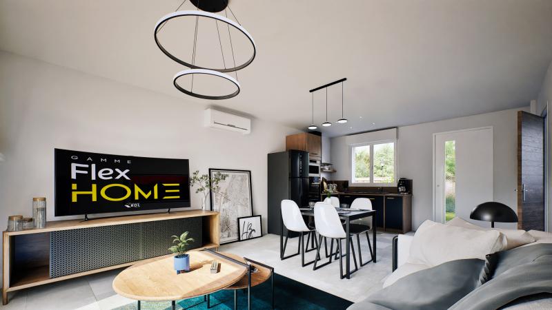 Vue interieure cuisine maison individuelle de plain pied évolutive FLEX HOME 5 (PMR 1 chambre) Groupe BDL