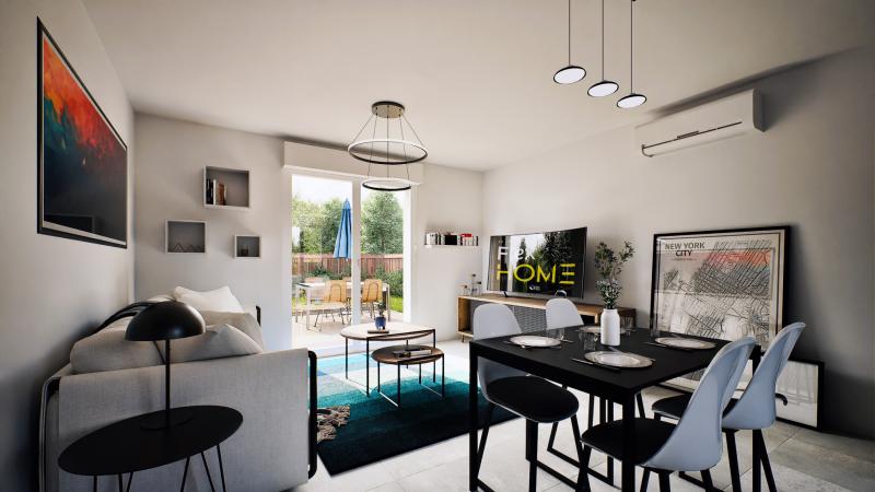 Vue interieure sejour maison individuelle de plain pied évolutive FLEX HOME 5 (PMR 1 chambre) Groupe BDL