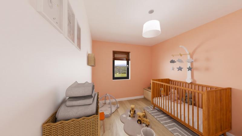 Vue interieure 2 chambres  maison individuelle de plain pied FAMILY HOME 134 Groupe BDL