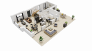 Vue interieure 3D rez de chaussee maison individuelle a etage R+1 - FAMILY HOME 146 - Groupe BDL