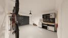Vue intérieure garage maison individuelle contemporaine à étage combles _ 3 chambres avec garage - FH154