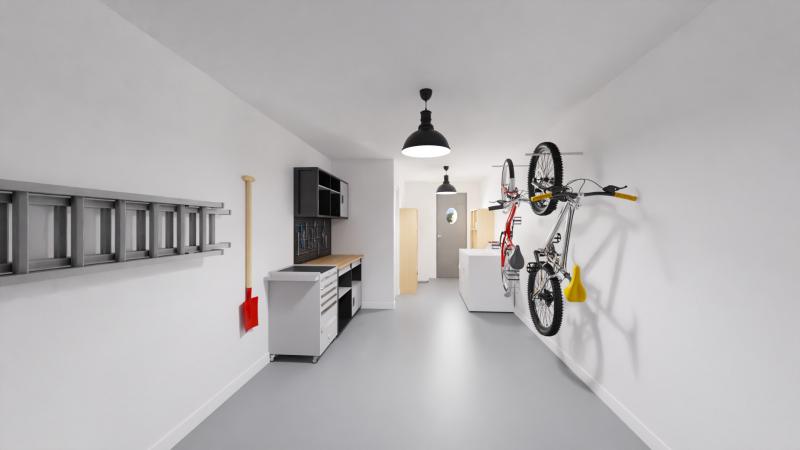 Vue intérieure garage maison individuelle de plain pied - FAMILY HOME 131 Groupe BDL