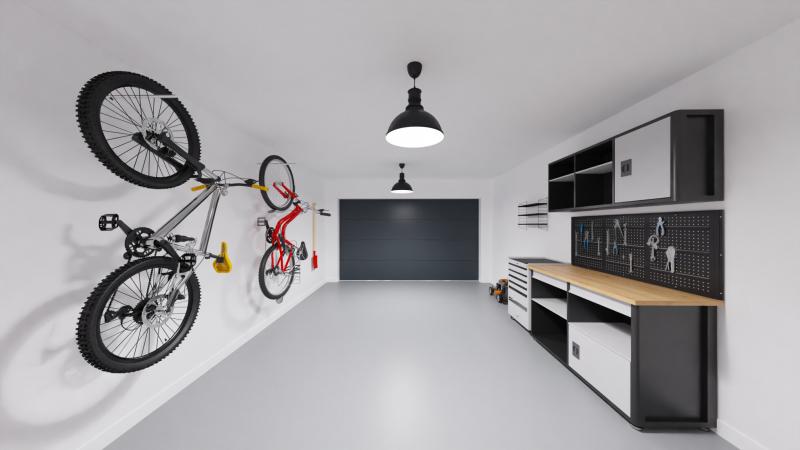 Vue interieure garage maison individuelle de plain pied FAMILY HOME 134 Groupe BDL