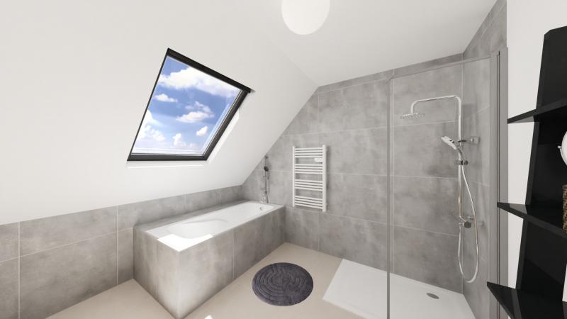Vue interieure salle de bains maison individuelle a etage FAMILY HOME 153 Groupe BDL