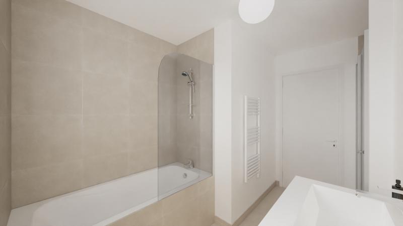 Vue interieure salle de bains maison individuelle de plain pied FAMILY HOME 132 Groupe BDL