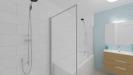 Vue interieure salle de bains maison individuelle de plain pied - FAMILY HOME 133 Groupe BDL