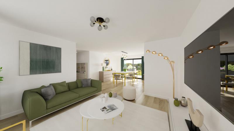 Vue interieure sejour maison individuelle de plain pied - FAMILY HOME 131 Groupe BDL
