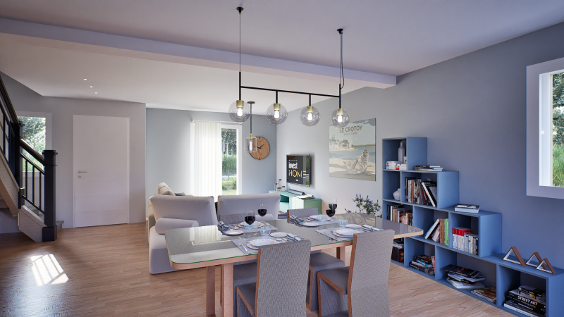 Autre vue interieure sejour maison inviduelle a etage gamme locative GAYA - GROUPE BDL
