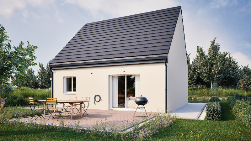 Facade arriere maison individuelle a etage Investissment locatif normes PMR - Modèle LOYA Groupe BDL