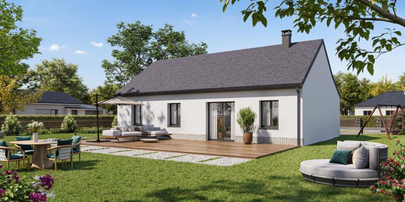 Facade arriere maison individuelle de plain pied - FAMILY HOME 09 Groupe BDL