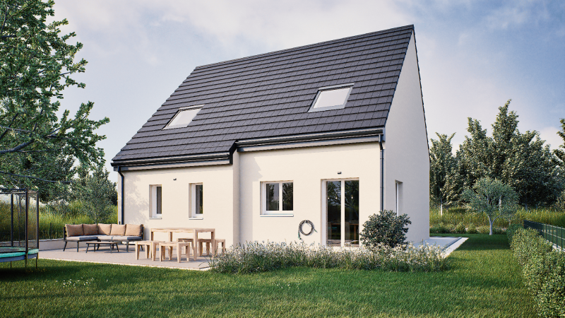 Facade arriere maison inviduelle a etage gamme locative GAYA - GROUPE BDL