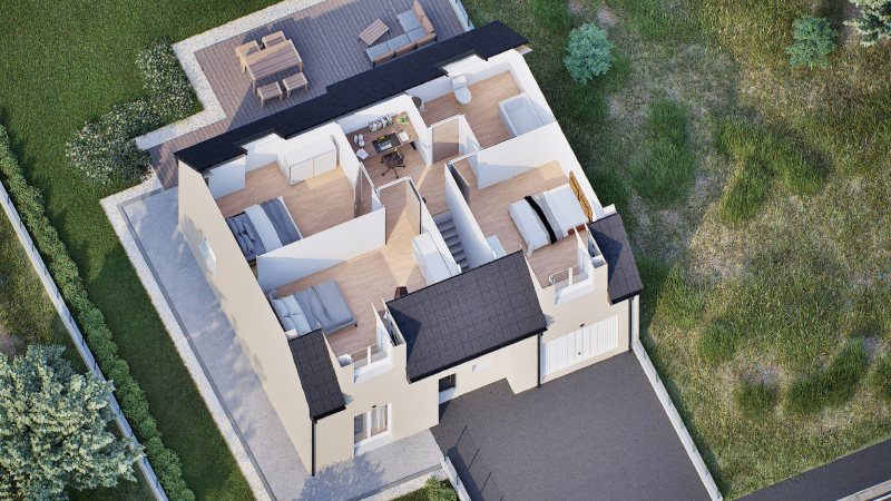 Plan interieur 3d etage  maison inviduelle a etage gamme locative GAYA - GROUPE BDL