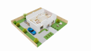 Vue dessus 3D etage maison individuelle FH04