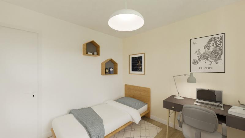 Vue interieure 2 chambres  maison individuelle de plain pied - FAMILY HOME 09 Groupe BDL