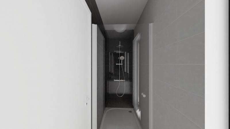 Vue interieure 2 salles de bains maison indivuiduelle a etage 3 chambres et bureau et garage FAMILY HOME 156 - Groupe BDL