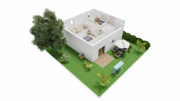 Vue interieure 3D etage maison individuelle a etage FH 46B Groupe BDL