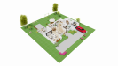 Vue interieure 3D rez de chausee maison individuelle a etage R+1 - FH 31 Groupe BDL