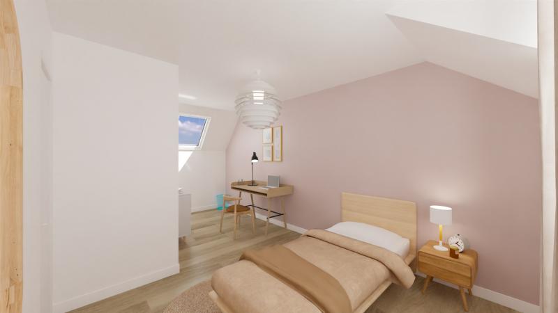 Vue interieure chambre 2 _ maison individuelle a etage FH04 Groupe BDL