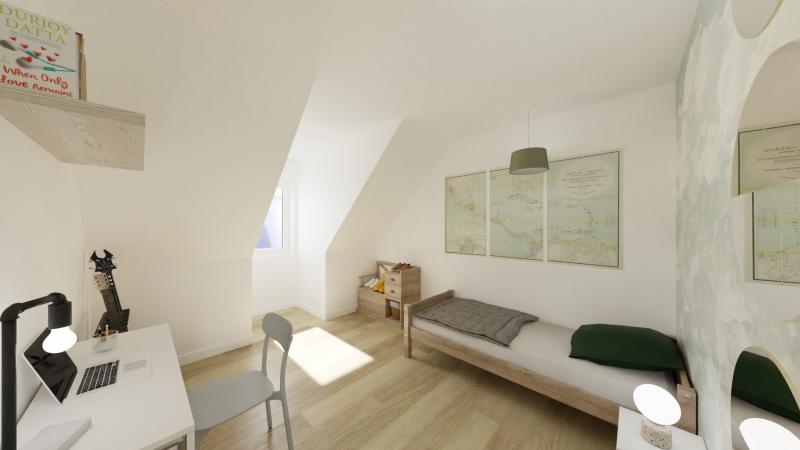 Vue interieure chambre 2 maison individuelle a etage FH 46B Groupe BDL