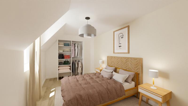 Vue interieure chambre 4 - maison individuelle a etage FH04 Groupe BDL
