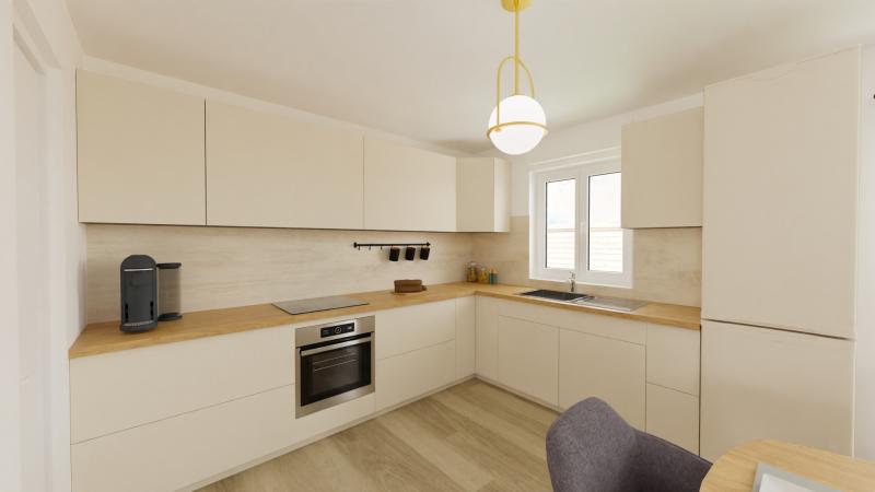 Vue interieure cuisine maison individuelle de plain pied - FAMILY HOME 09 Groupe BDL