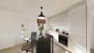 Vue intérieure cuisine maison indiviudelle à étage combles - 2 chambres et bureau - FH25