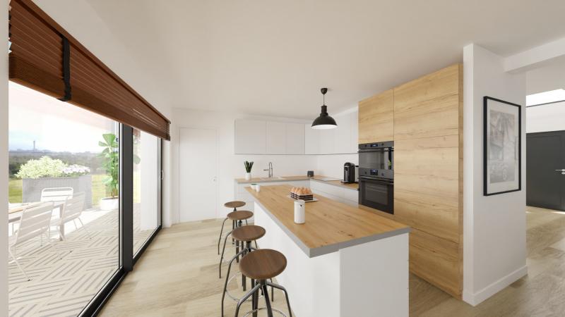 Vue interieure cuisine maison indivuiduelle a etage 3 chambres et bureau et garage FAMILY HOME 156 - Groupe BDL