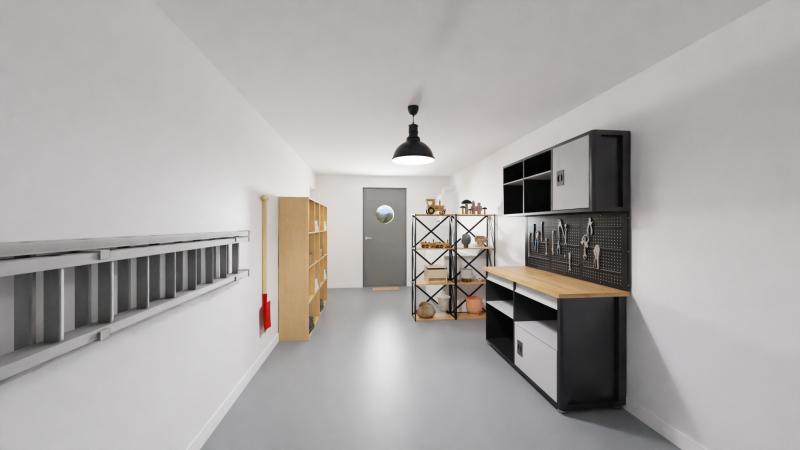 Vue interieure garage maison contemporaine individuelle a etage R+1  avec garage FAMILY HOME 140 - Groupe BDL