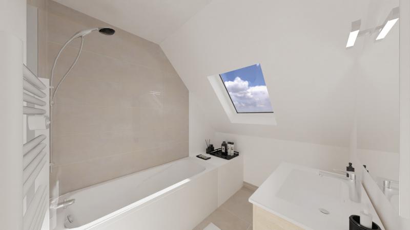 Vue interieure salle de bains  maison individuelle a etage FH 46B Groupe BDL