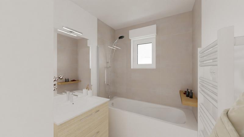 Vue interieure salle de bains maison individuelle de plain pied - FAMILY HOME 96 Groupe BDL