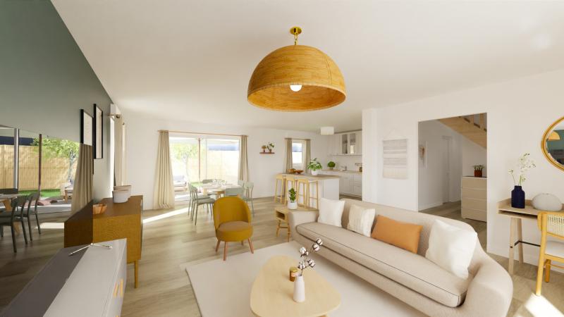 Vue interieure sejour maison individuelle a etage FH04 Groupe BDL