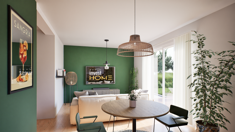 Vue interieure sejour maison individuelle a etage Investissment locatif normes PMR - Modèle LOYA Groupe BDL