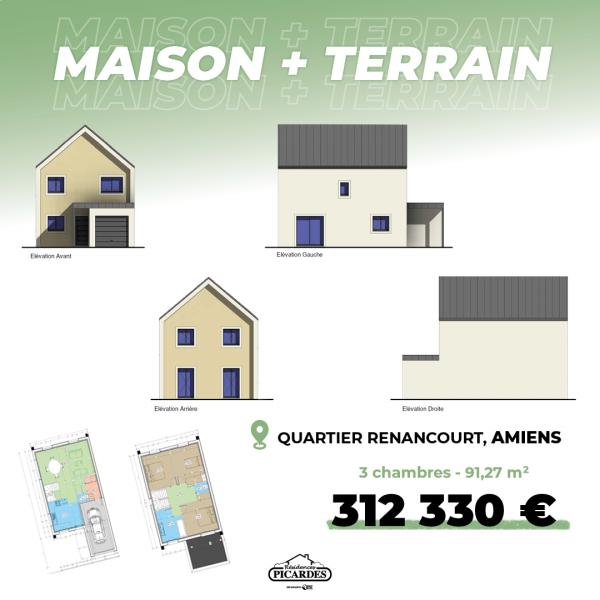 Construction d'une maison Amiens (80000) 312 330 €