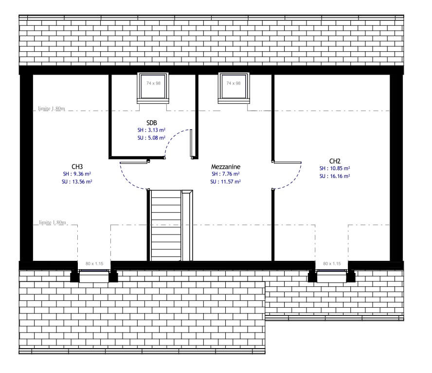 Plan maison individuelle 3 chambres 20 - Habitat Concept